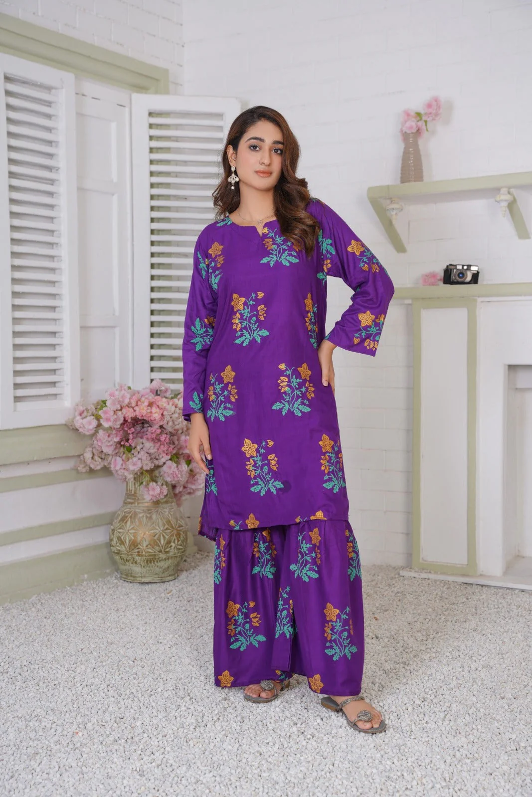 Printed Shirt With Sharara - Image 7